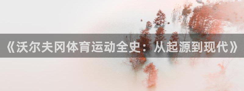 oety欧亿：《沃尔夫冈体育运动全史：从起源到现代》